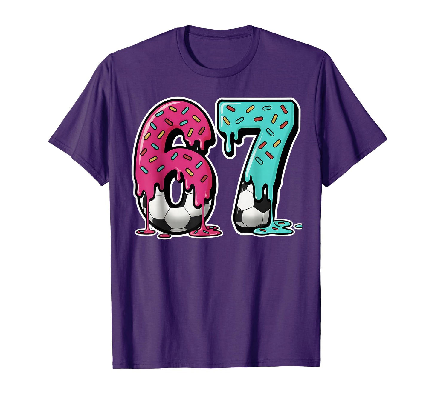 67 Ice Cream Drip Soccer Gen Alpha Slang Six Seven Meme T-Shirt