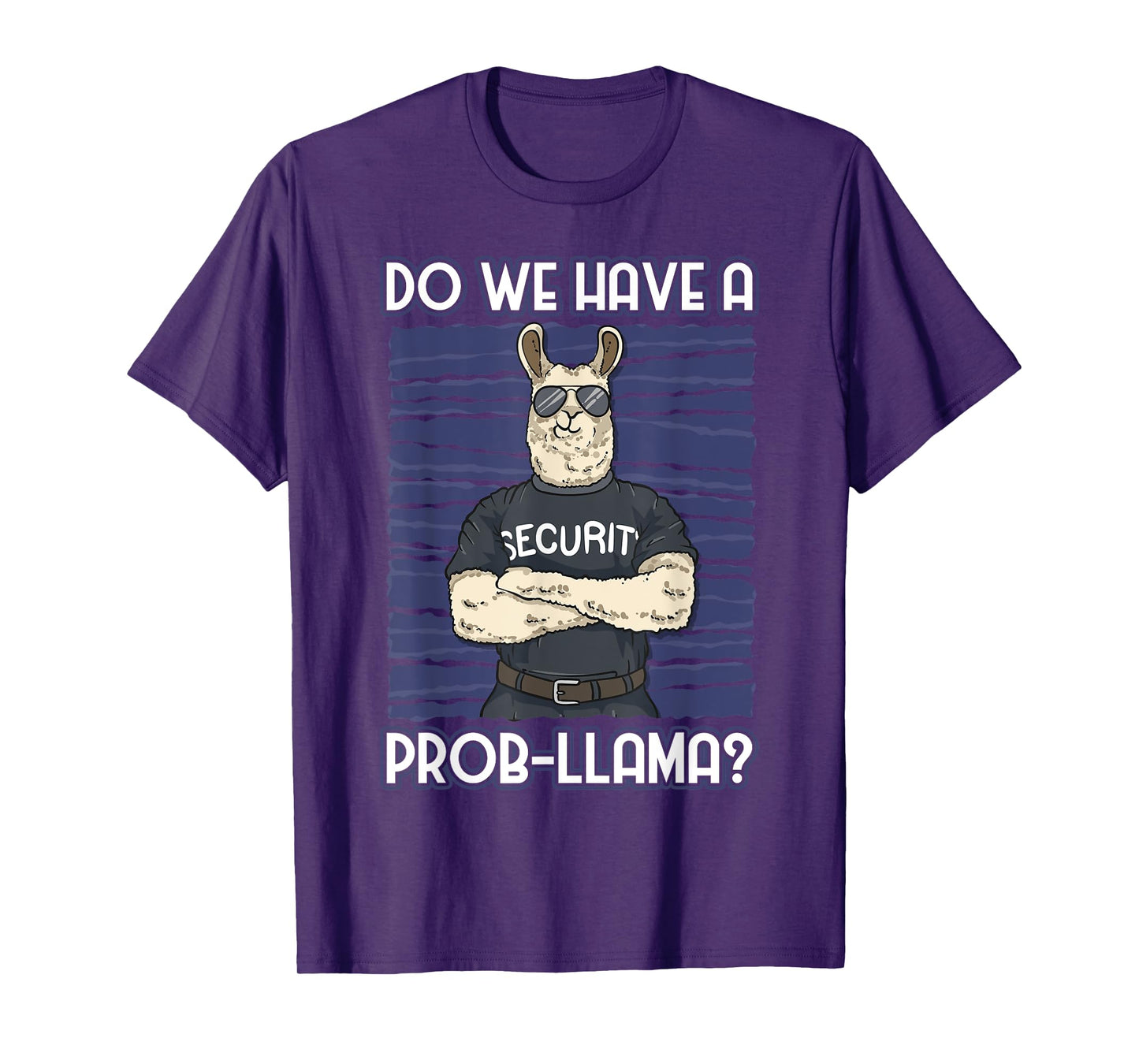 Funny Bouncer Tees Unisex-Adults Security Guard Alpaca T-Shirt, Black, Small, Short Sleeve