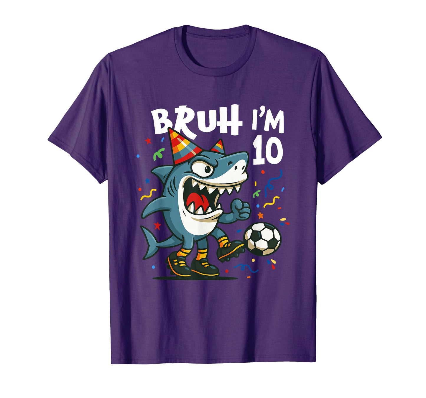 Tralalero Tralala Italian Brainrot Soccer 10th Birthday T-Shirt