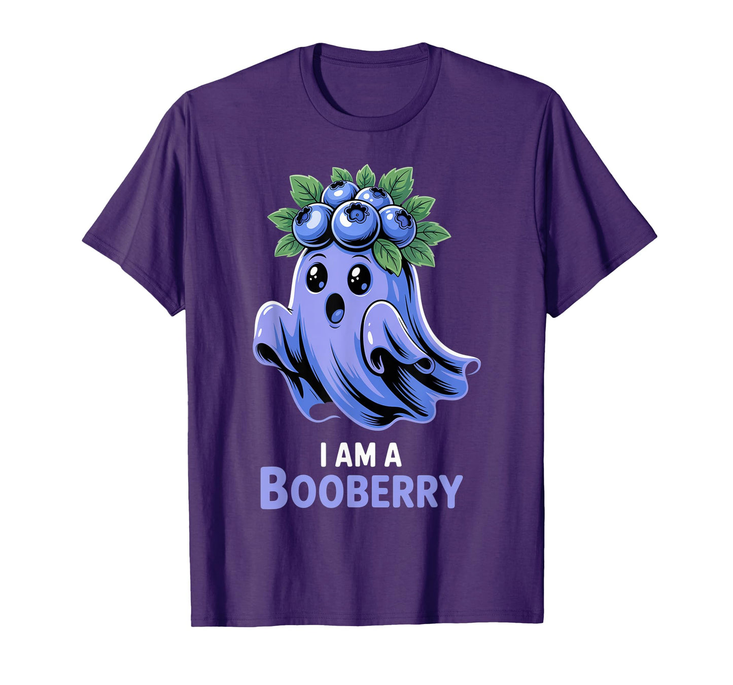 Halloween Blueberry Costume Ghost Funny Blueberry Pun T-Shirt