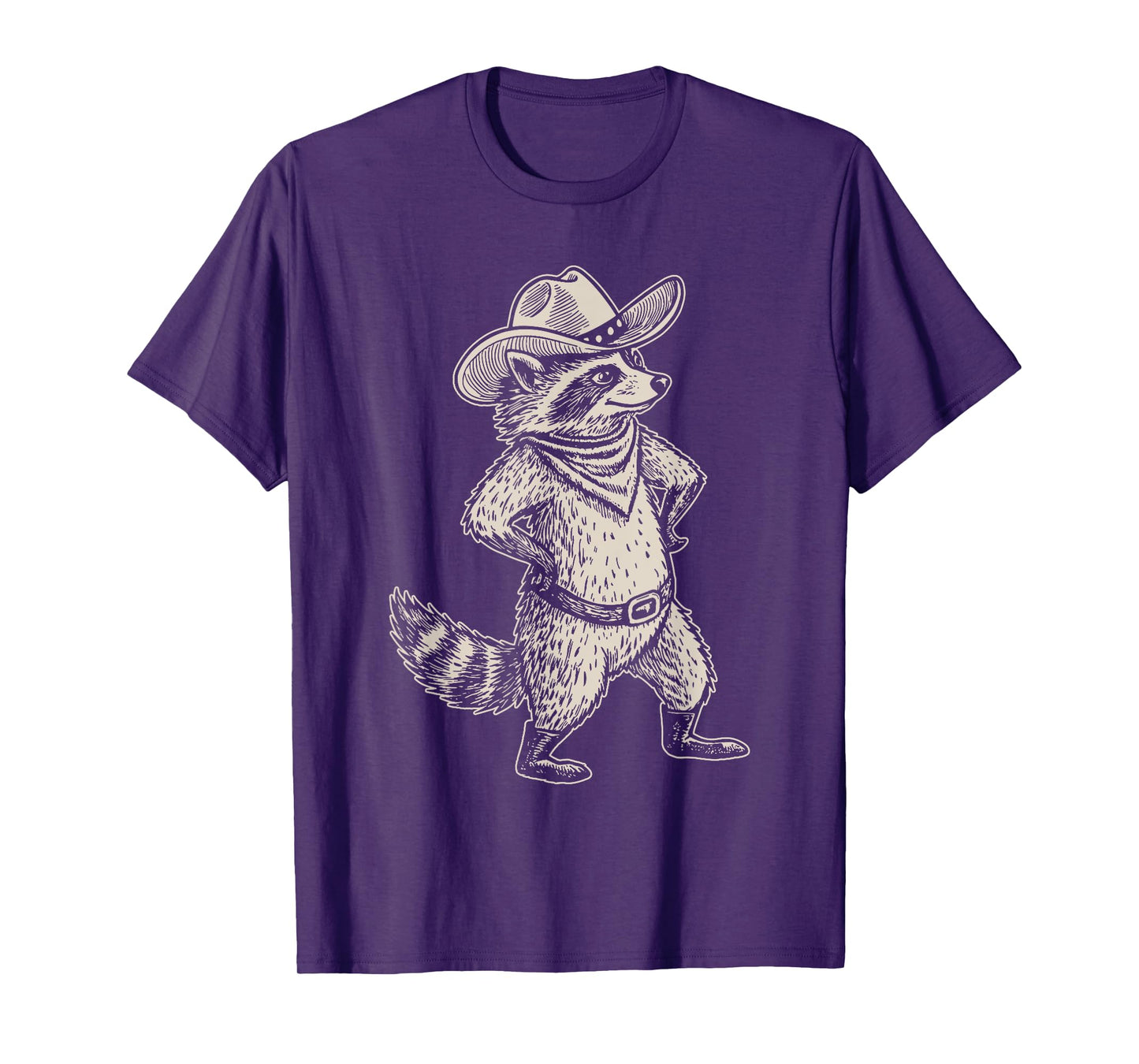 Vintage Raccoon Western Country Trash Panda Cowgirl Cowboy T-Shirt