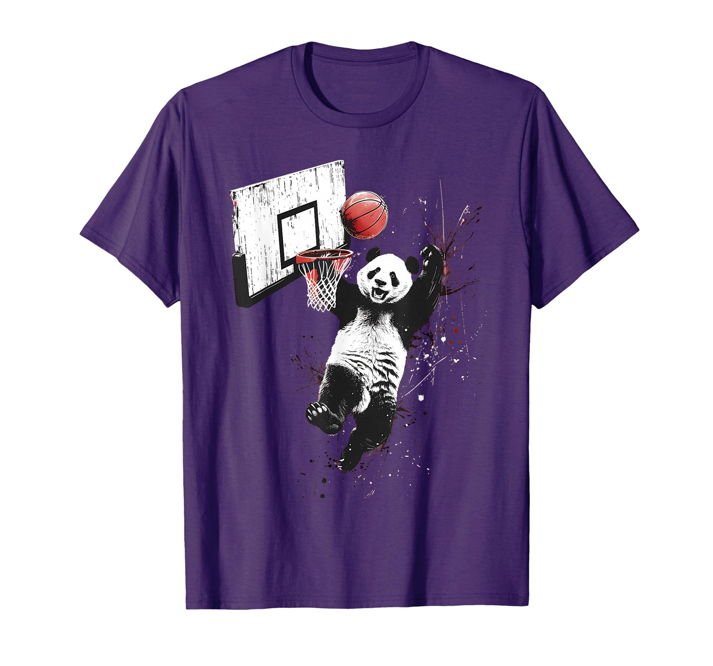 Basketball Panda Bear Slam Dunk Artwork Basketball Player T-Shirt