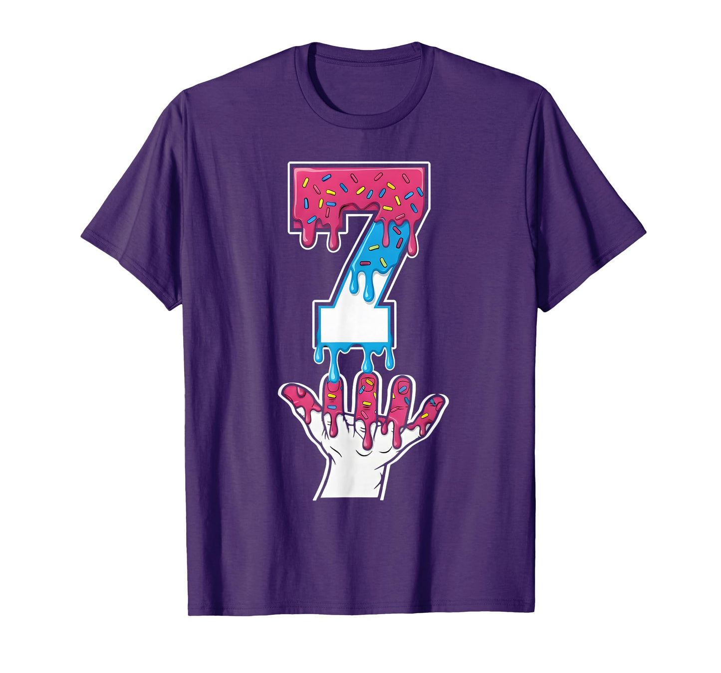 7 Number Seven Team Sports Ice Cream Drip 67 Six Seven Meme T-Shirt