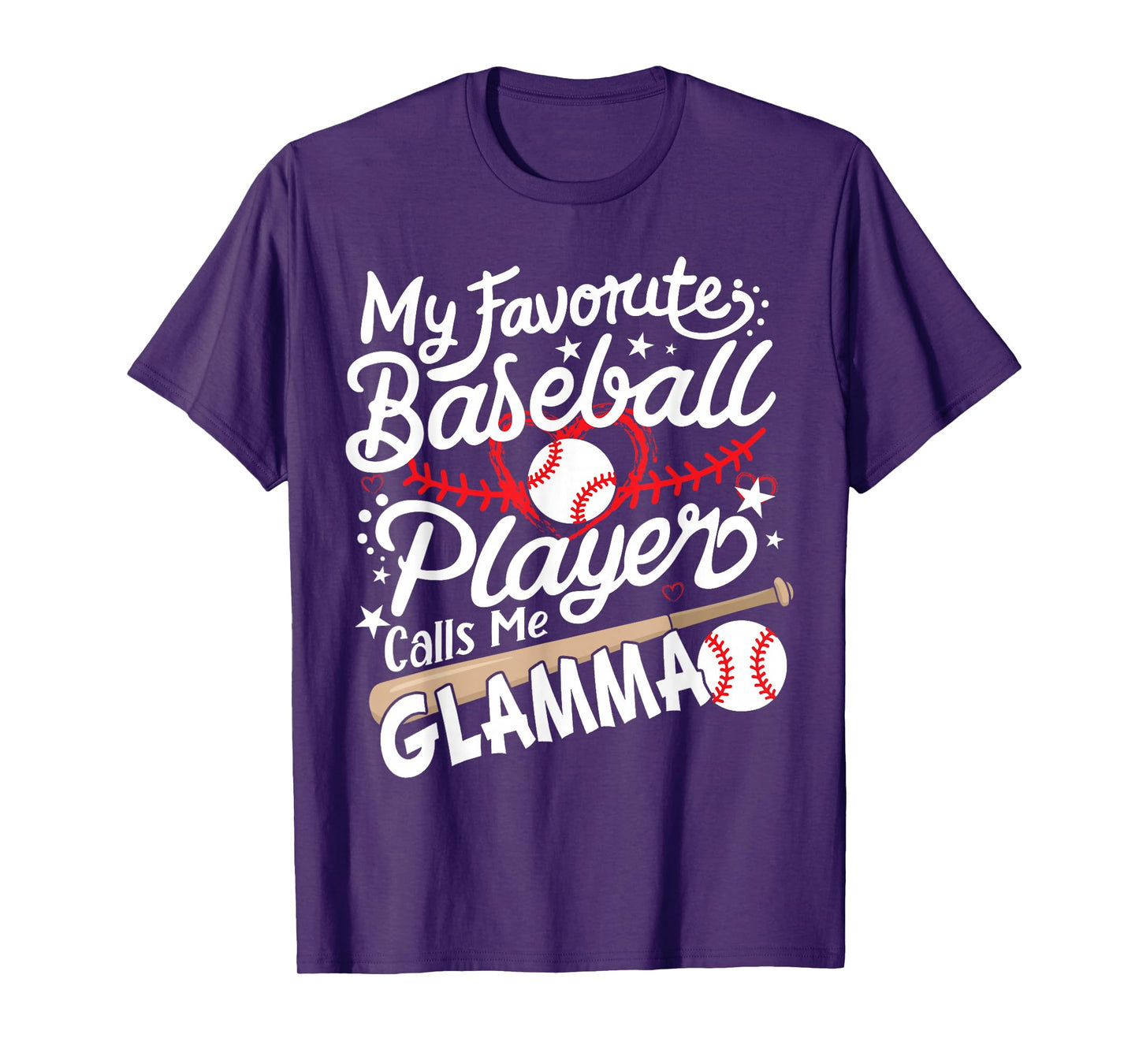 My Favorite Baseball Player Calls Me Glamma Baseball Grandma T-Shirt