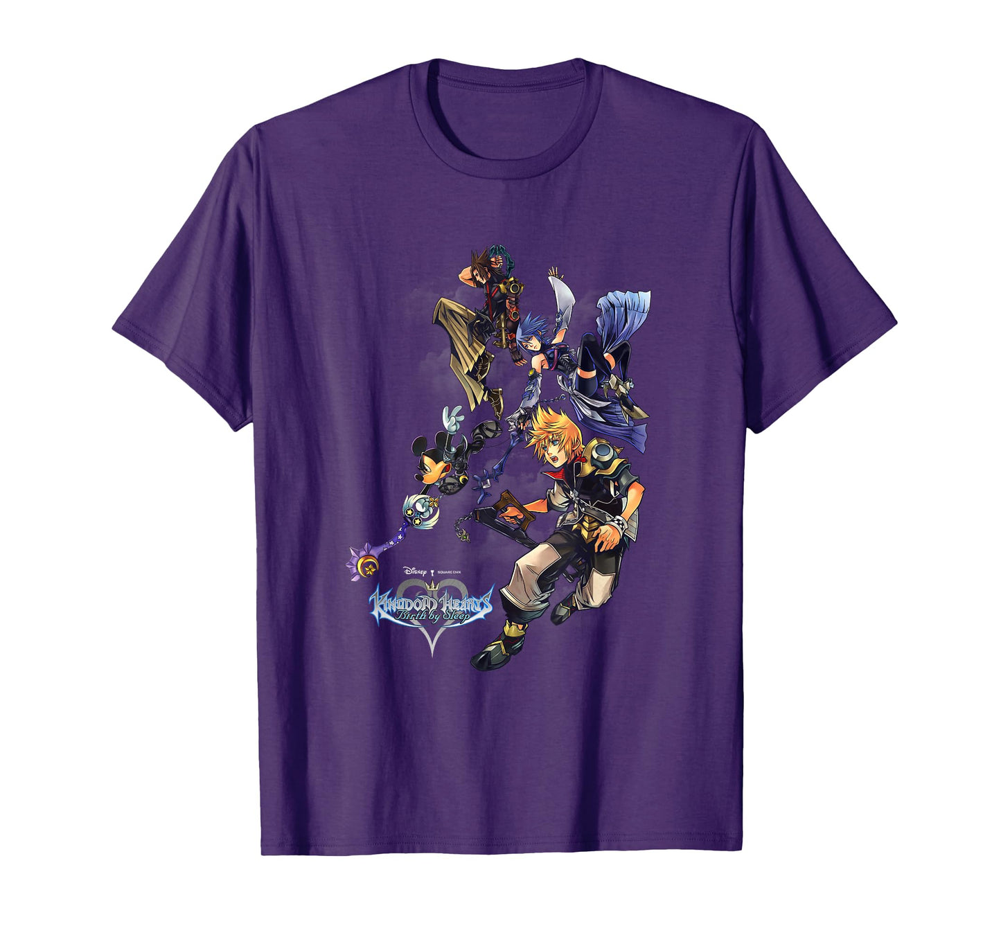 Disney Kingdom Hearts Mickey & Heroes Falling Group Shot T-Shirt