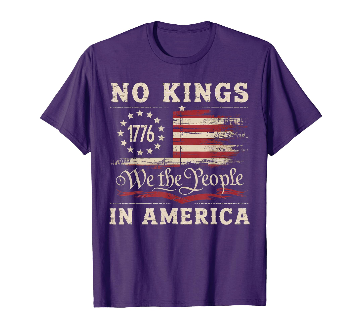 No Kings In America 1776 USA Flag T-Shirt