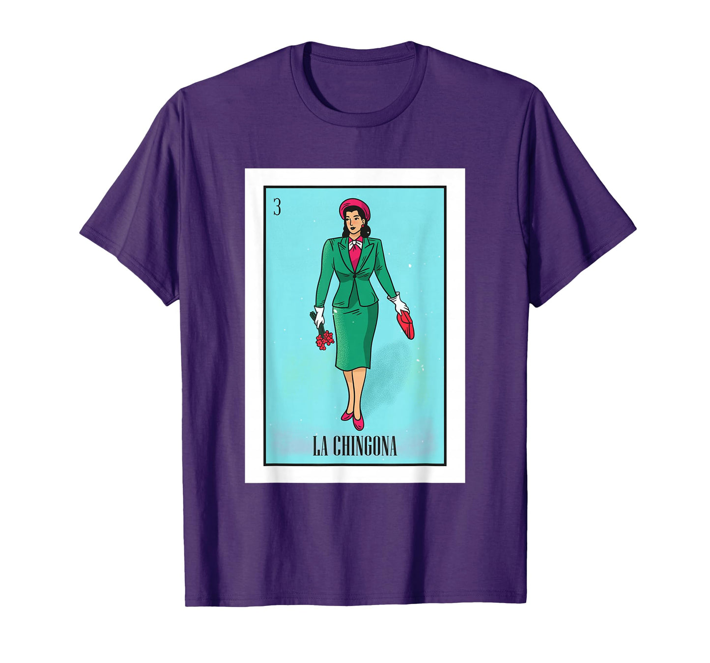 La Chingona The Bad Ass Woman Card Mexican Lottery Card T-Shirt