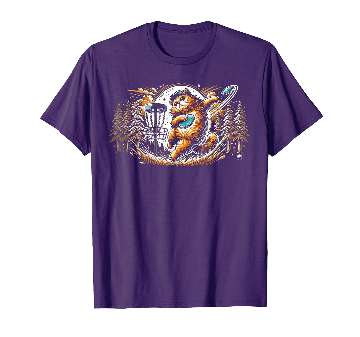 Cat Playing Disc Golf Sports Frolfer Athlete Game Disc Golf T-Shirt