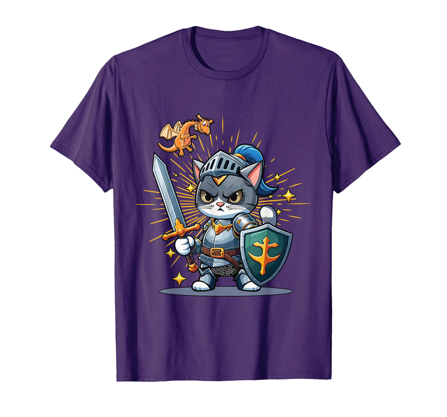 Knight Cat Medieval Knights Ren Faire Jousting T-Shirt for Men Women