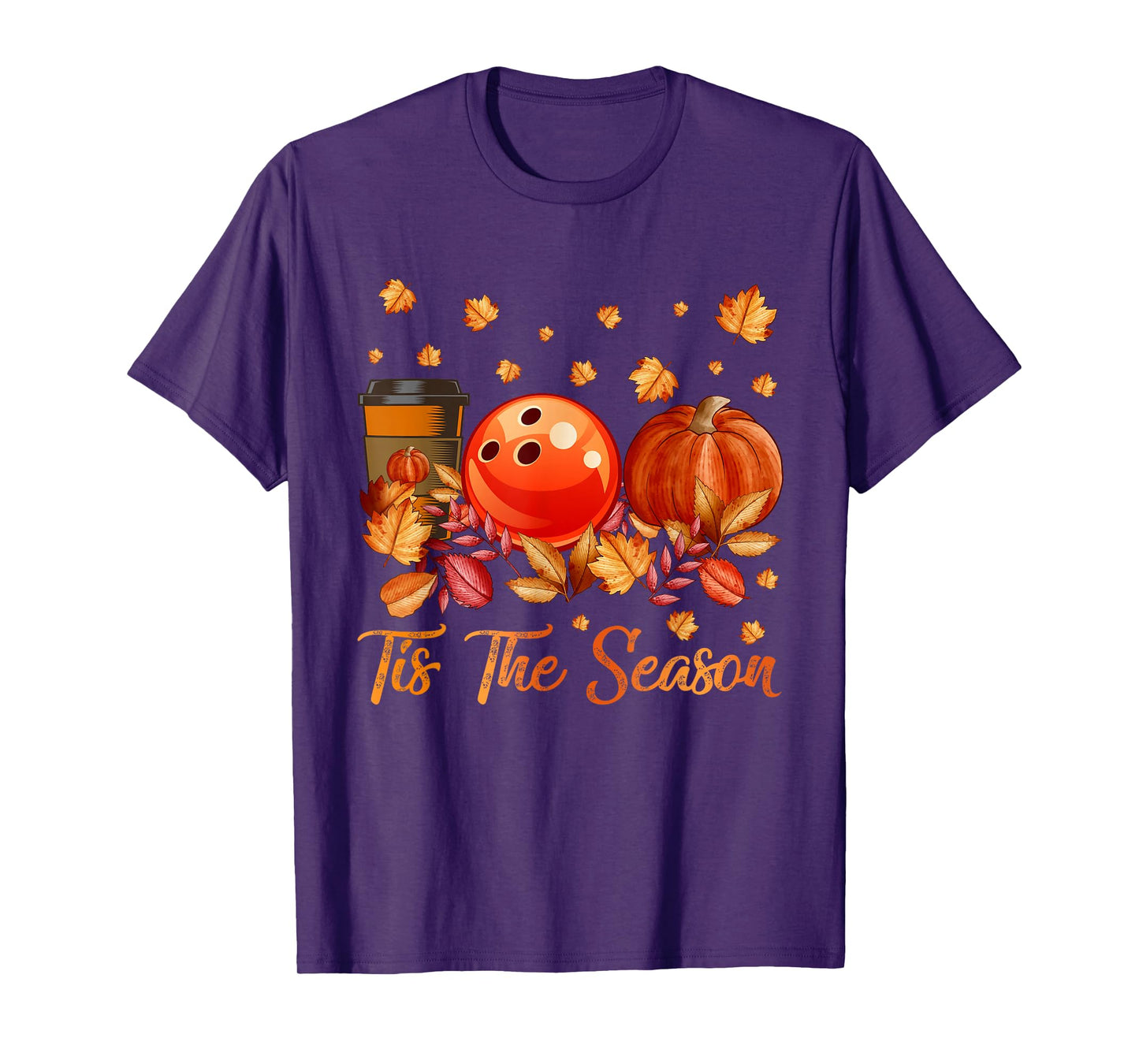 Tis The Season Bowling Pumpkin Autumn Fall Thanksgiving T-Shirt