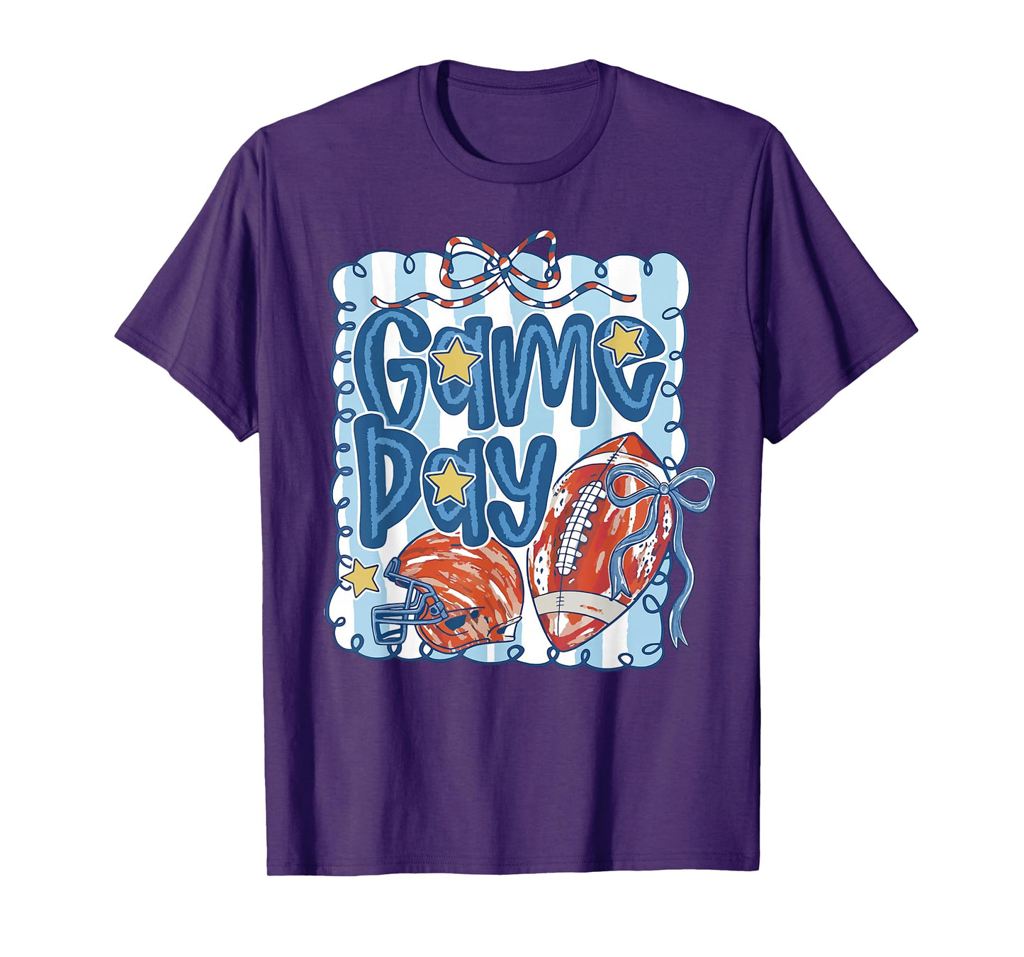 Cute America Game Day Girl Preppy Football Coquette Baseball T-Shirt