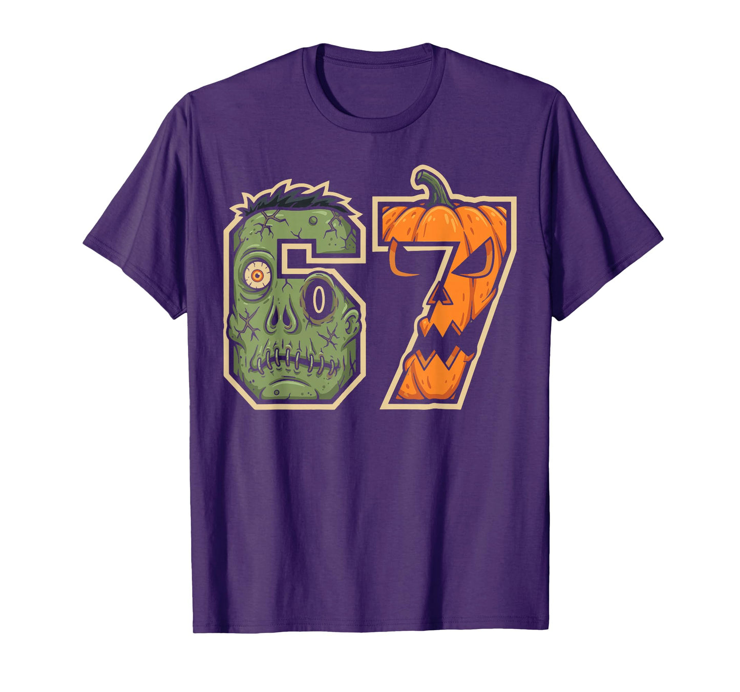 67 Zombie Pumpkin Six Seven Halloween Meme T-Shirt