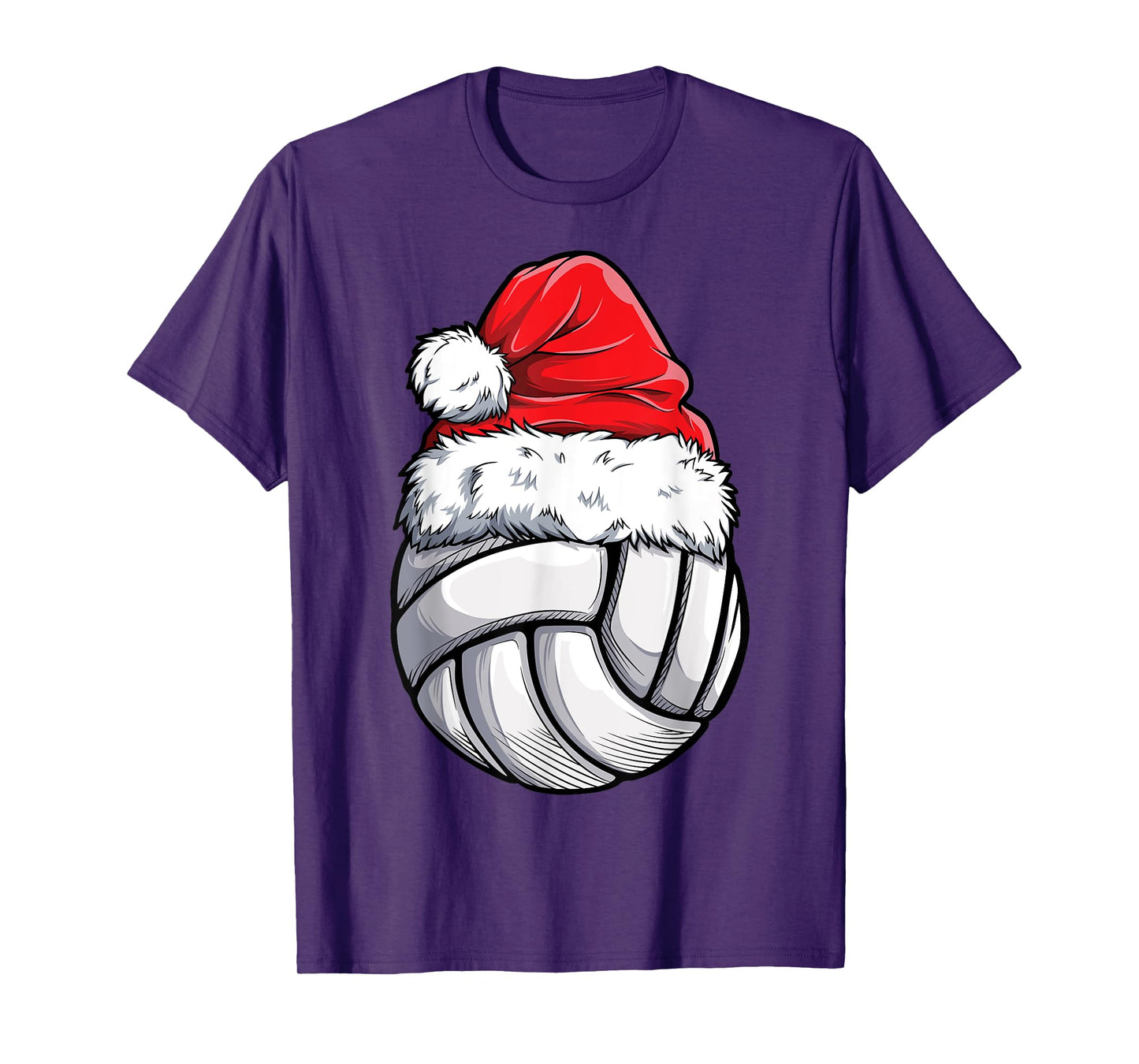Christmas Volleyball Ball Santa Hat Xmas Girls Women Sports T-Shirt