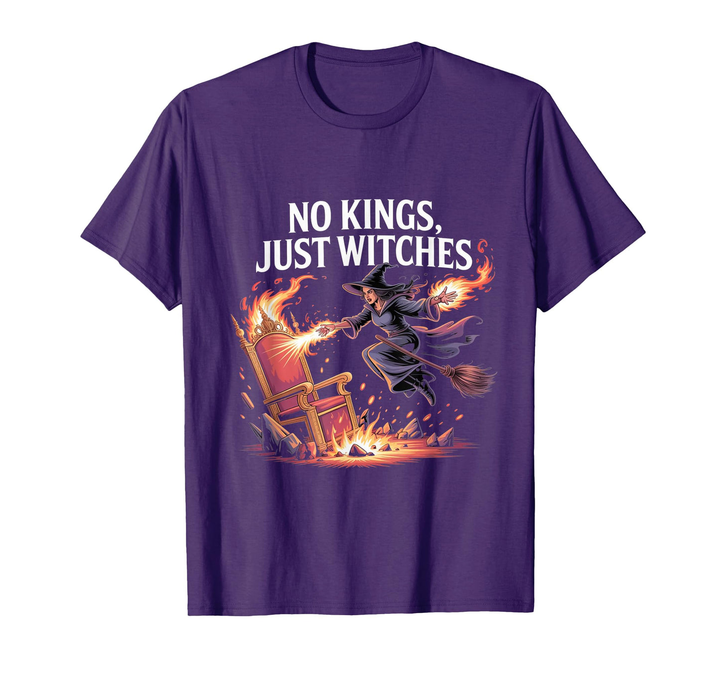 No Kings Just Witches Empowering Witchcraft Halloween T-Shirt