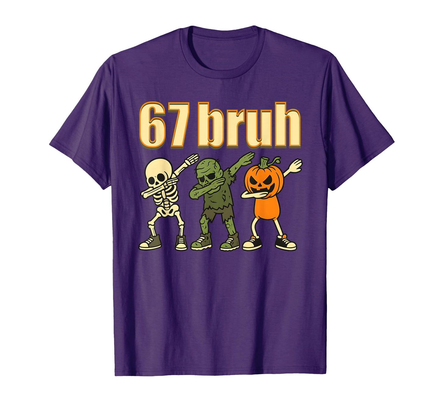 67 Halloween Bruh Funny Brainrot Meme Six Seven Boys Kids T-Shirt