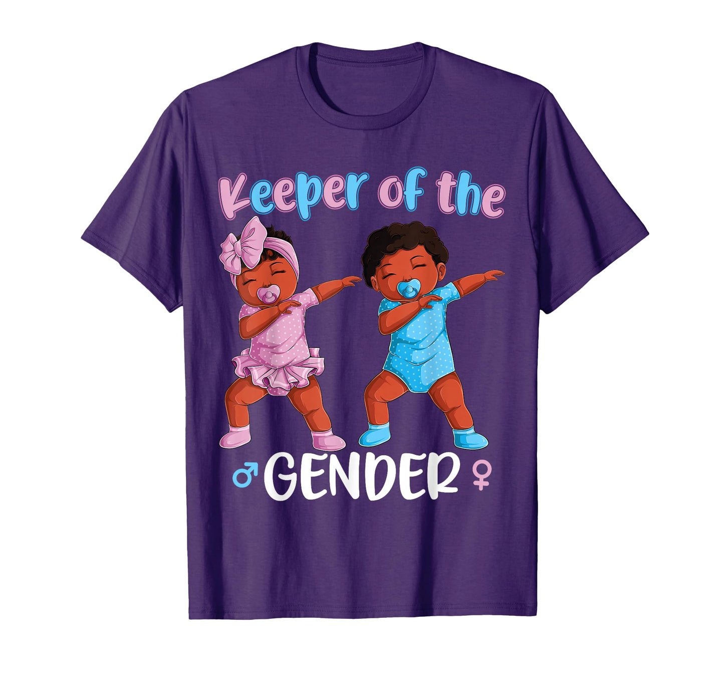Keeper Of The Gender Reveal Black Baby Announcement Women T-Shirt
