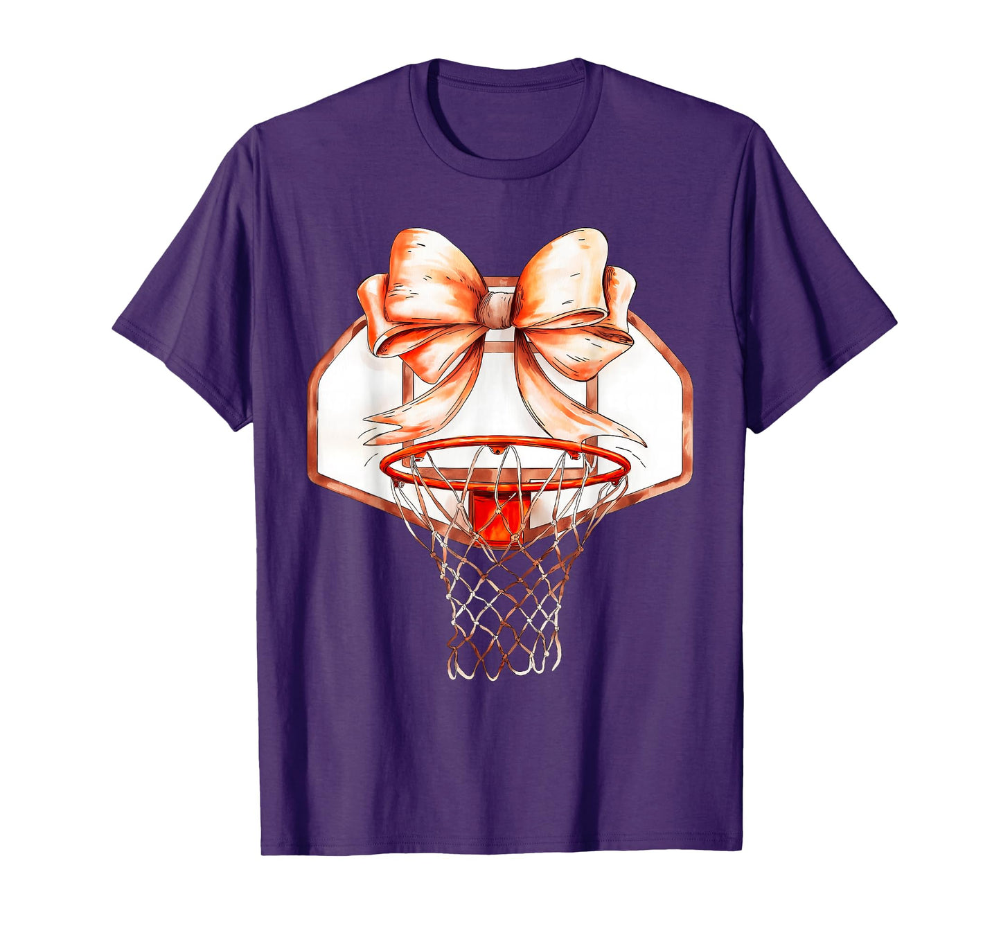 Basketball Sports Mom Game Day Bow Basketball Girl Gift T-Shirt