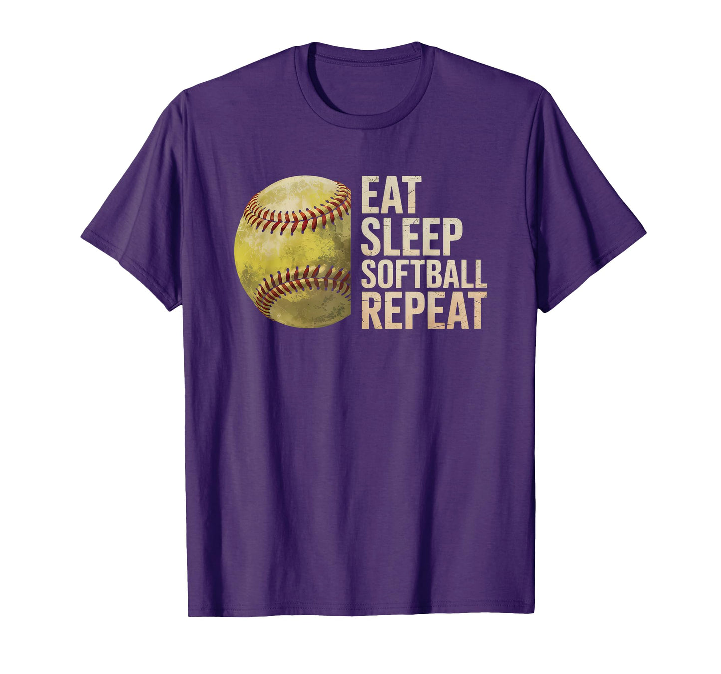 Eat Sleep Softball Repeat Funny Softball Player Men Women T-Shirt
