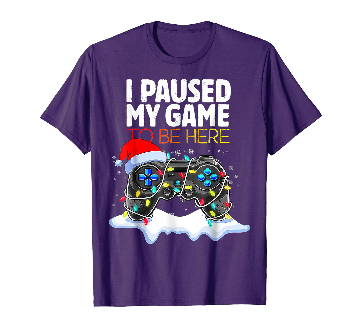 I Paused My Game To Be Here Funny Christmas Gamer Boys T-Shirt
