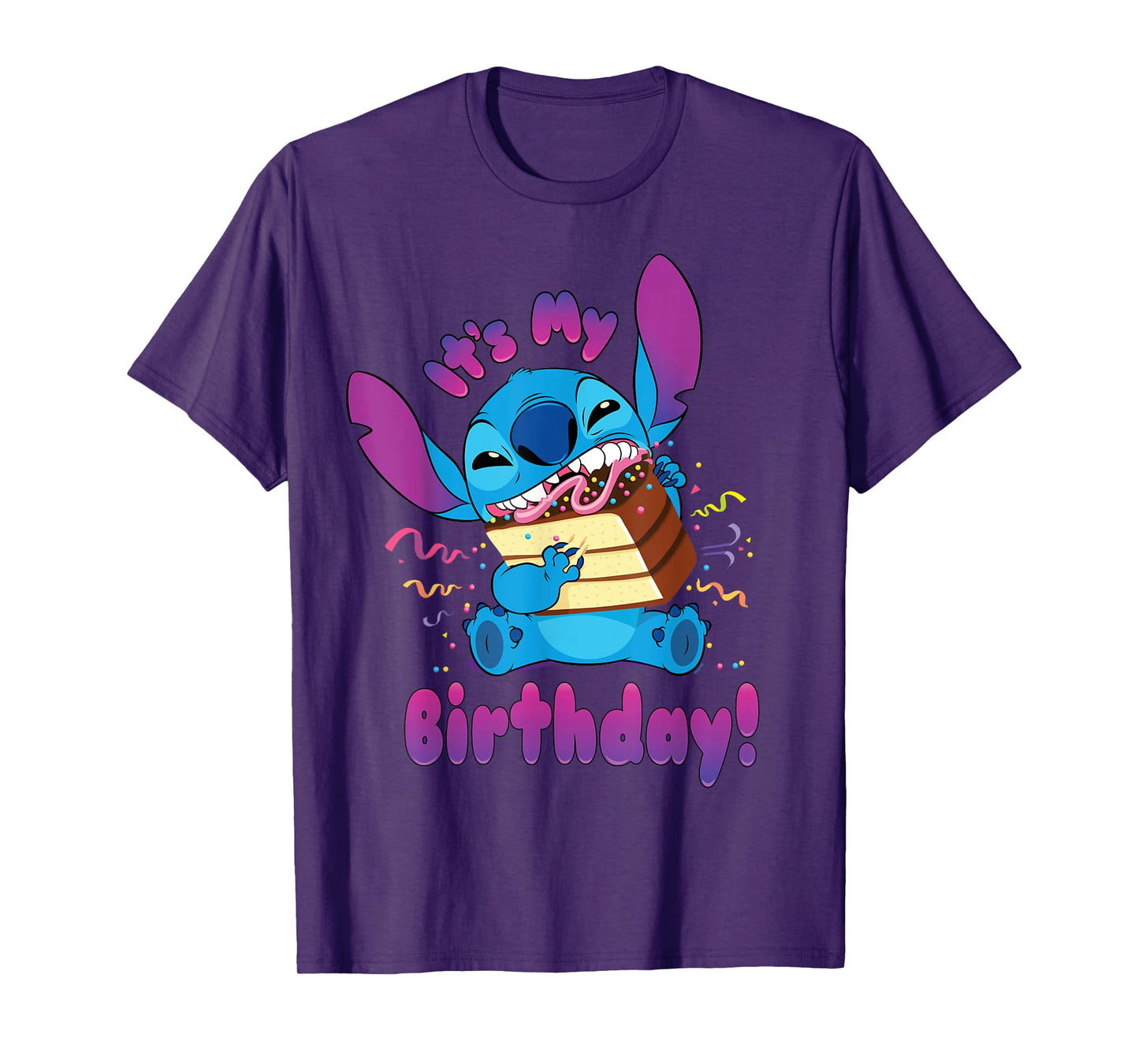 Disney Stitch "It's My Birthday" Party Crasher with Cake T-Shirt