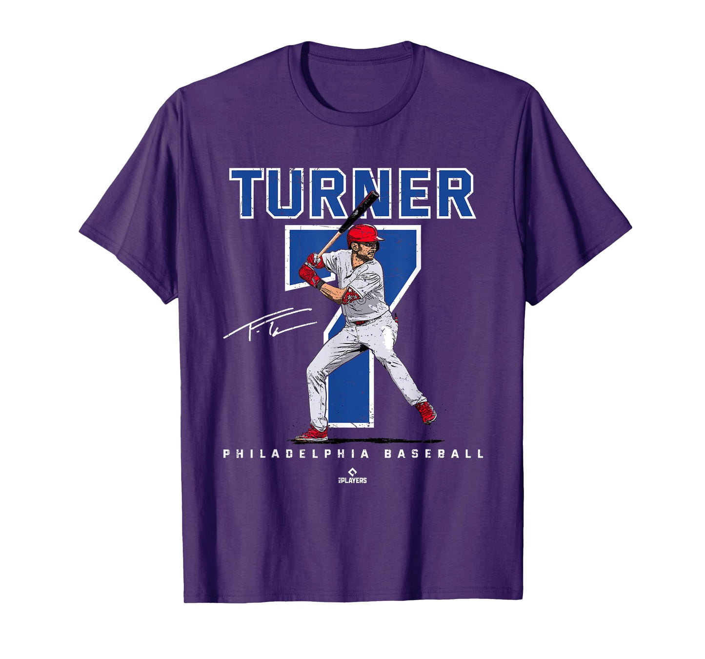 Number and Portrait Trea Turner Philadelphia MLBPA T-Shirt