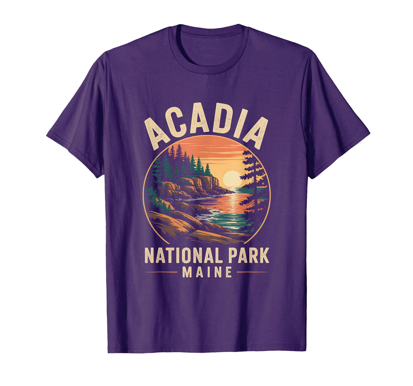 Retro Acadia National Park Maine Est 1916 Mens Womens Hiking T-Shirt