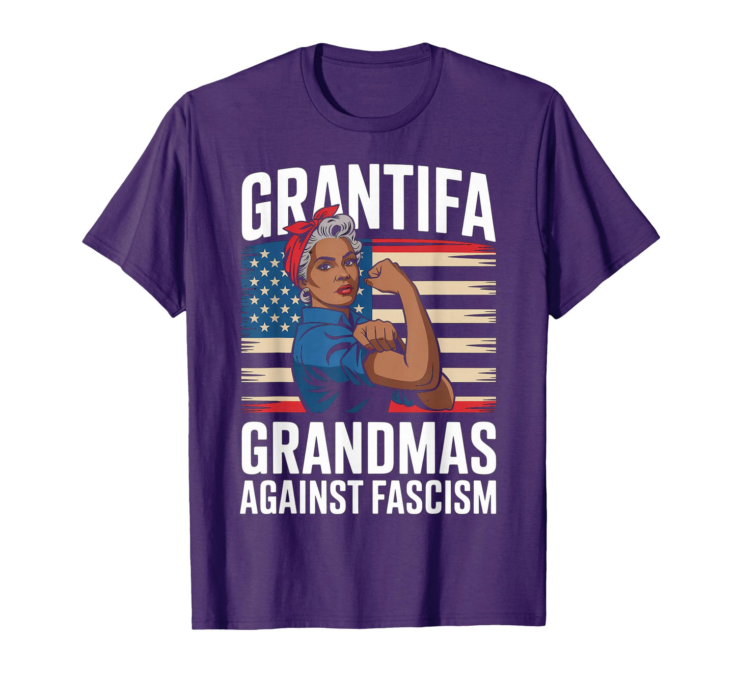 Grantifa Black Grandmas Against Fascism Flag Resist No Kings T-Shirt