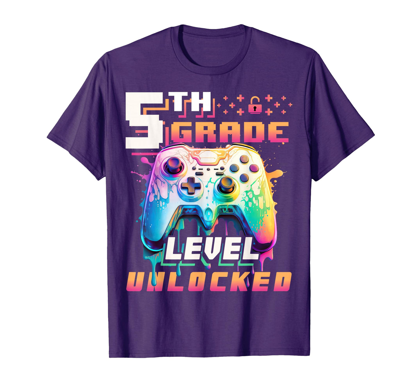 Back to School 5th Grade Boys Gamer First Day School Level T-Shirt