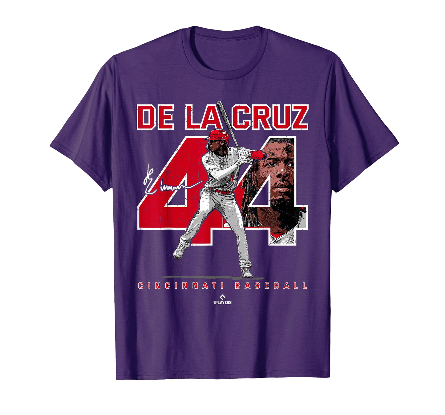 BallPark MVP Unisex-Adult Black Baseball Player T-Shirt - Small - Short Sleeve - Crew Neck - Cincinnati - Elly De La Cruz