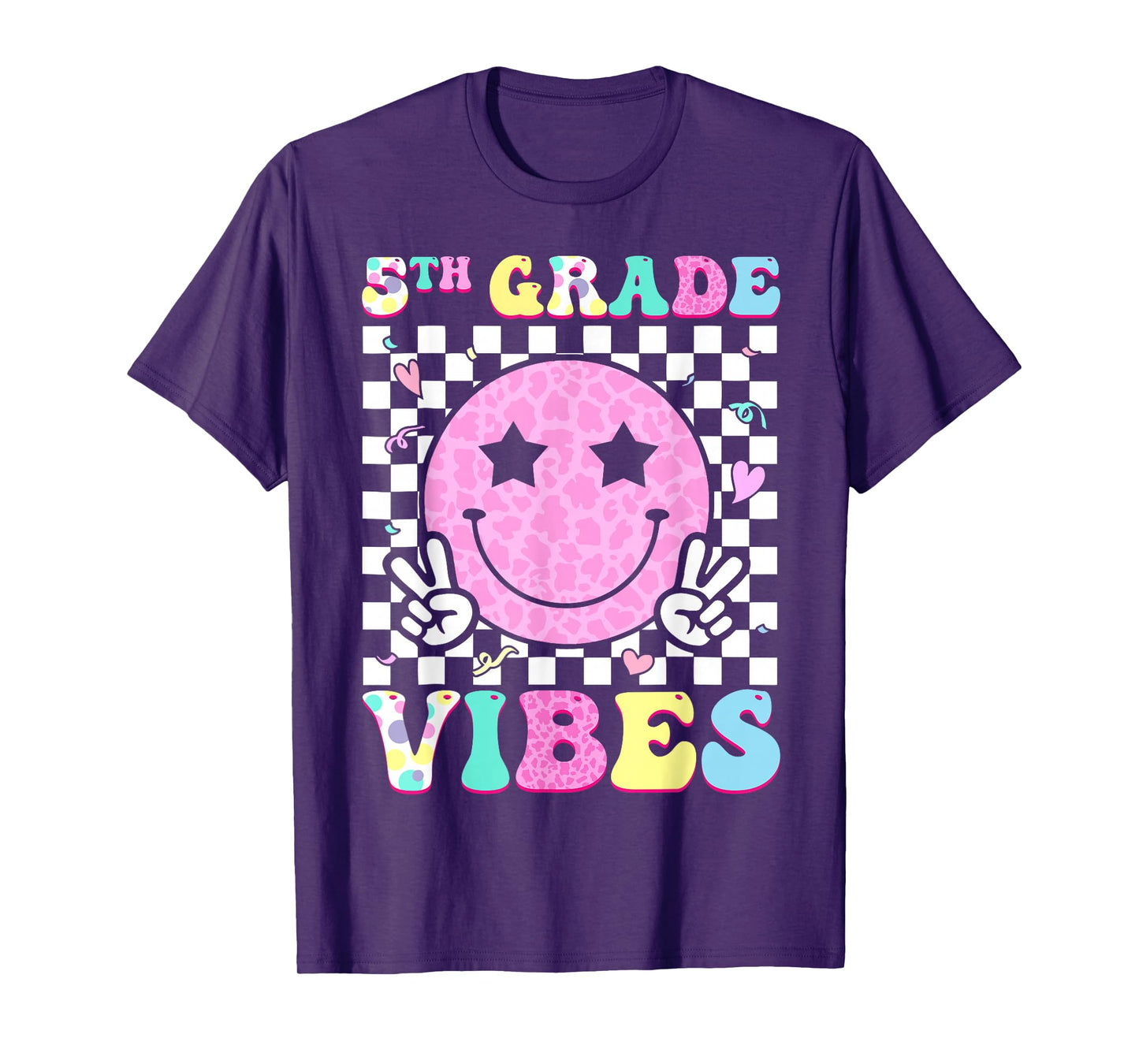5th Grade Vibes Groovy Back to School Fifth Grade Girls Kids T-Shirt