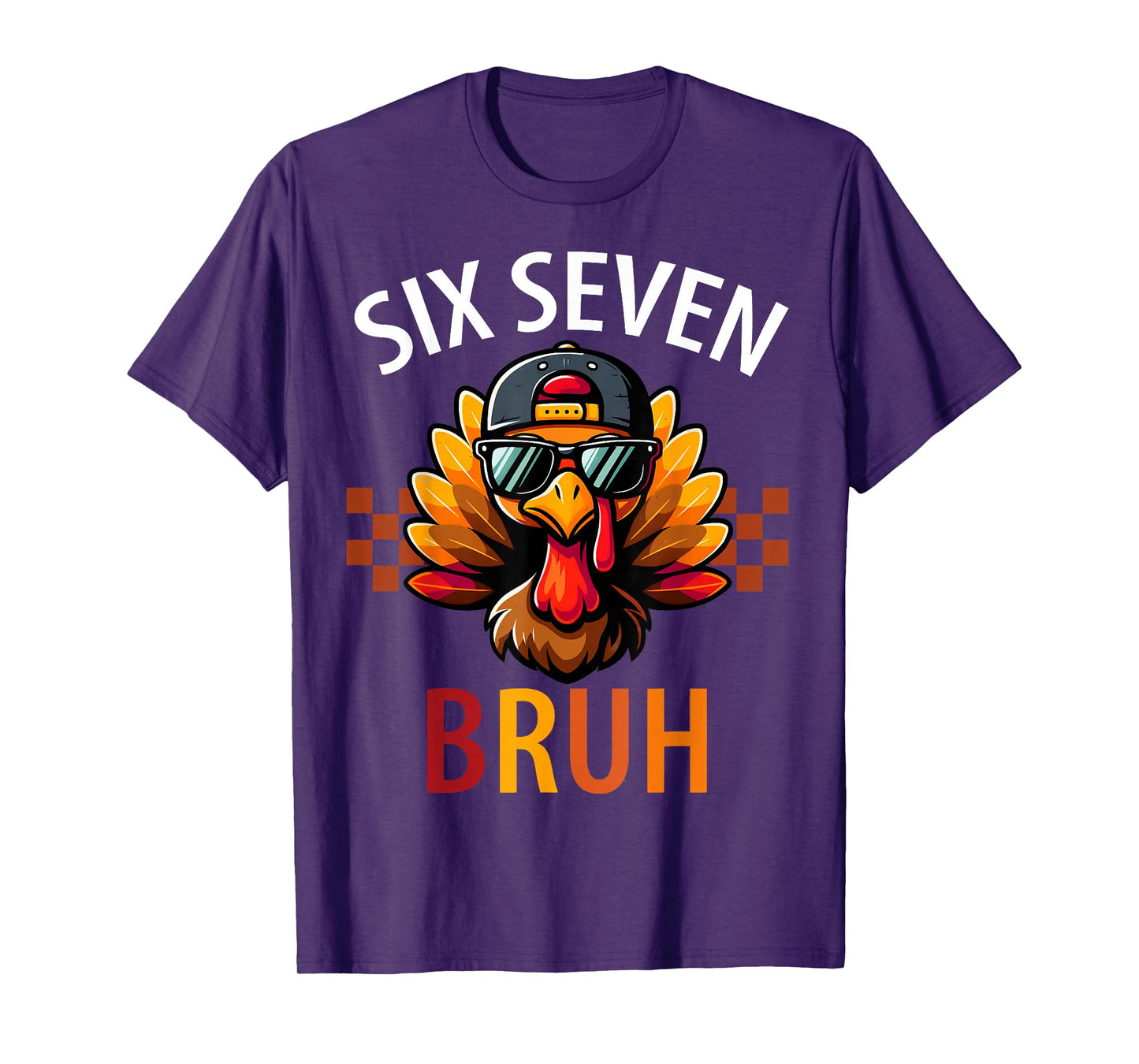 Six Seven Bruh 6 7 Meme Turkey Thanksgiving Boy Girl Kids T-Shirt