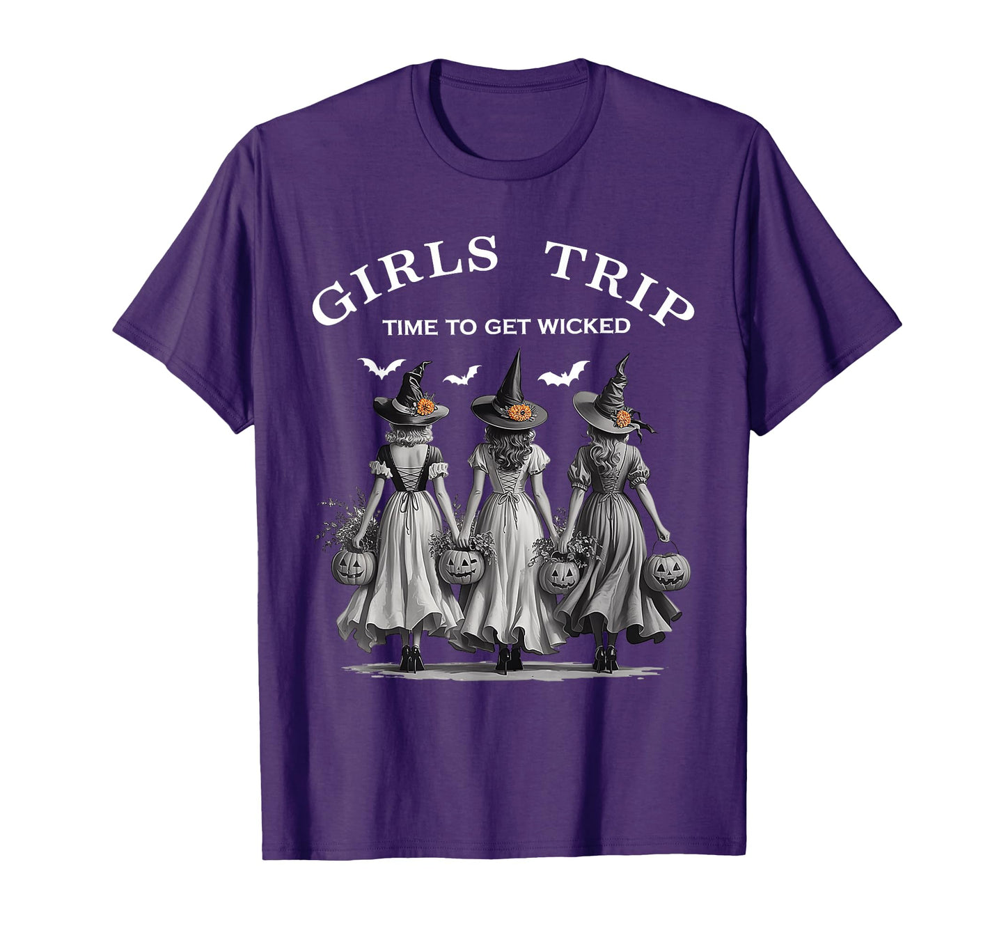 Girls Trip Time To Get Wicked Halloween Salem Witch T-Shirt