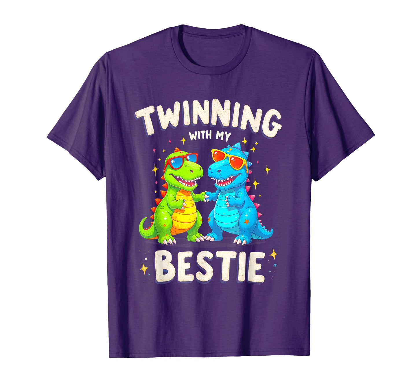 Twinning With My Bestie T-Rex Dinosaur Twin Day Spirit Week T-Shirt