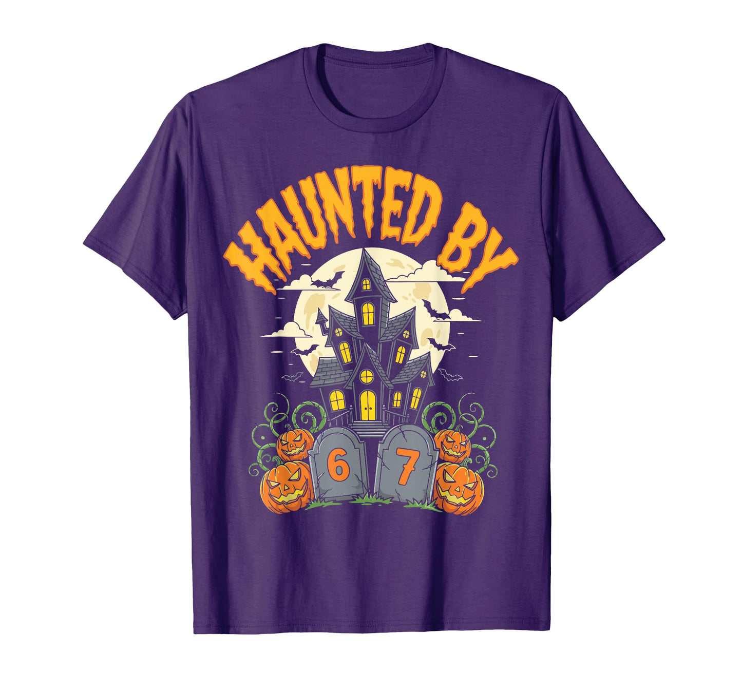 Haunted by 67 Funny Six Seven Meme Halloween Gen Alpha Z T-Shirt