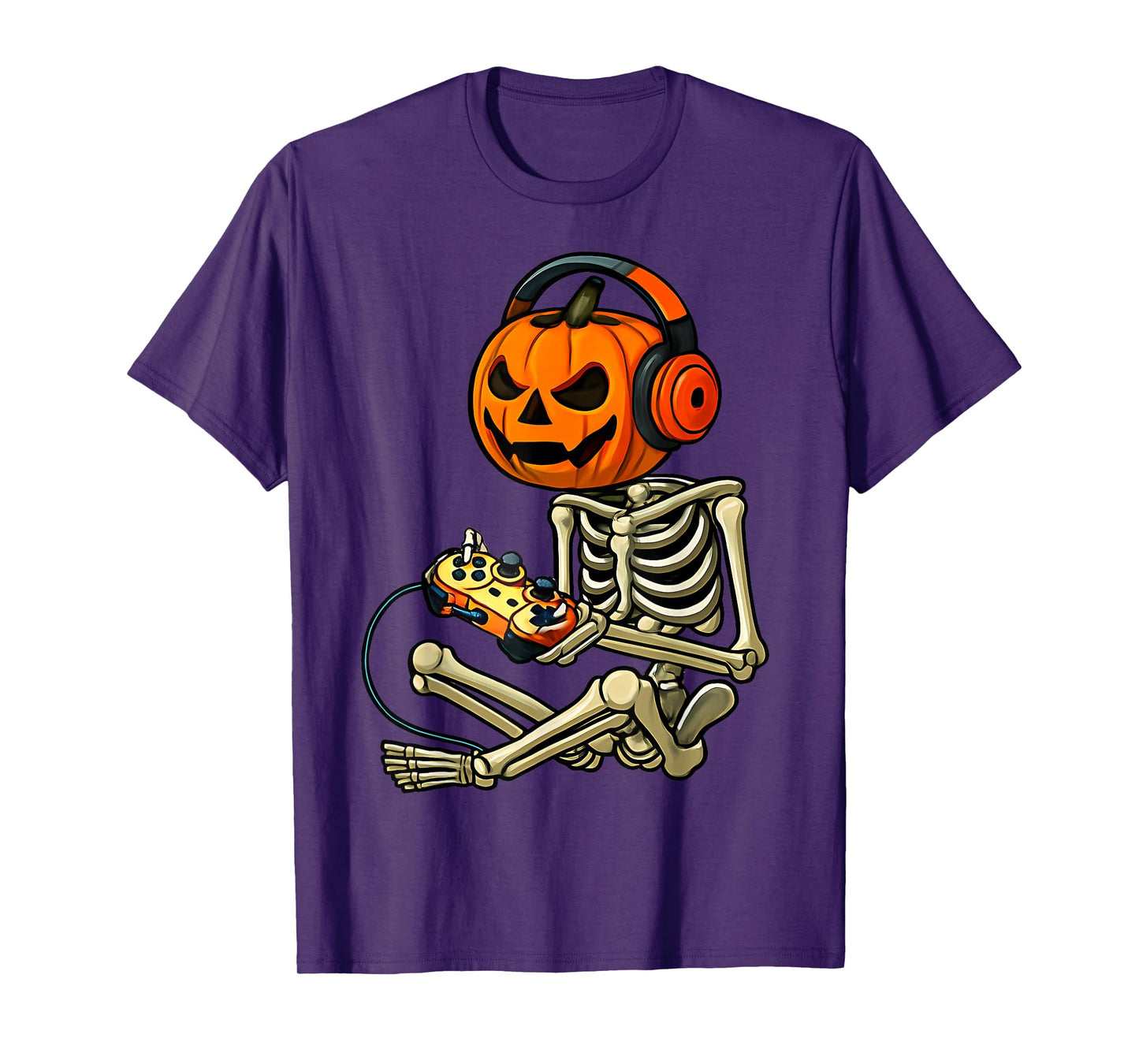 Halloween Boys Video Game Skeleton Pumpkin Jack O Lantern T-Shirt