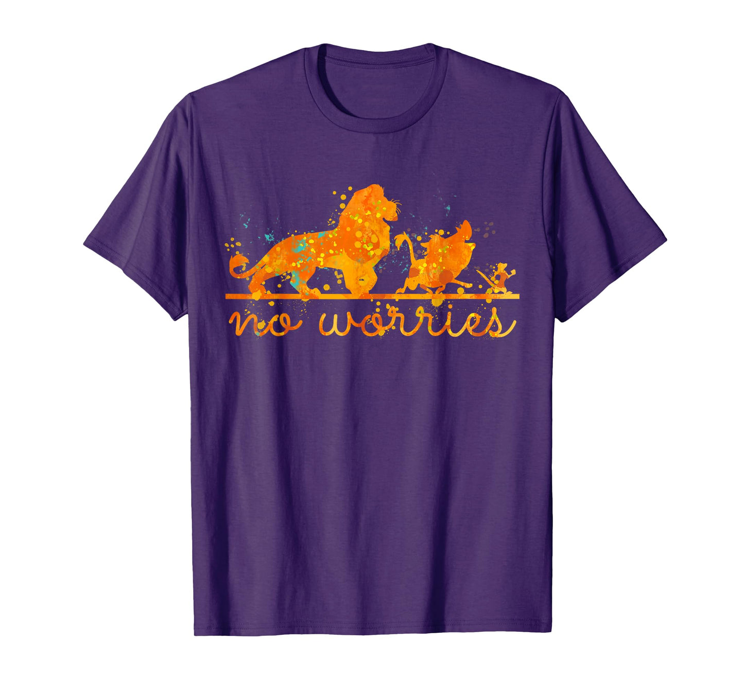 Disney The Lion King Group Shot No Worries Splatter T-Shirt