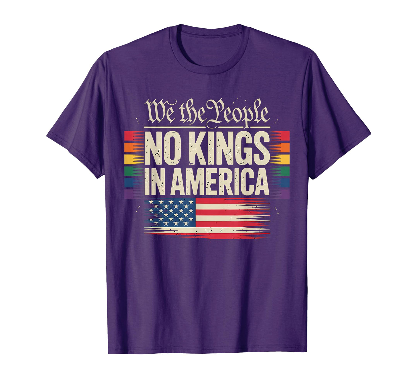 No Kings in America Patriotic Quote T-Shirt
