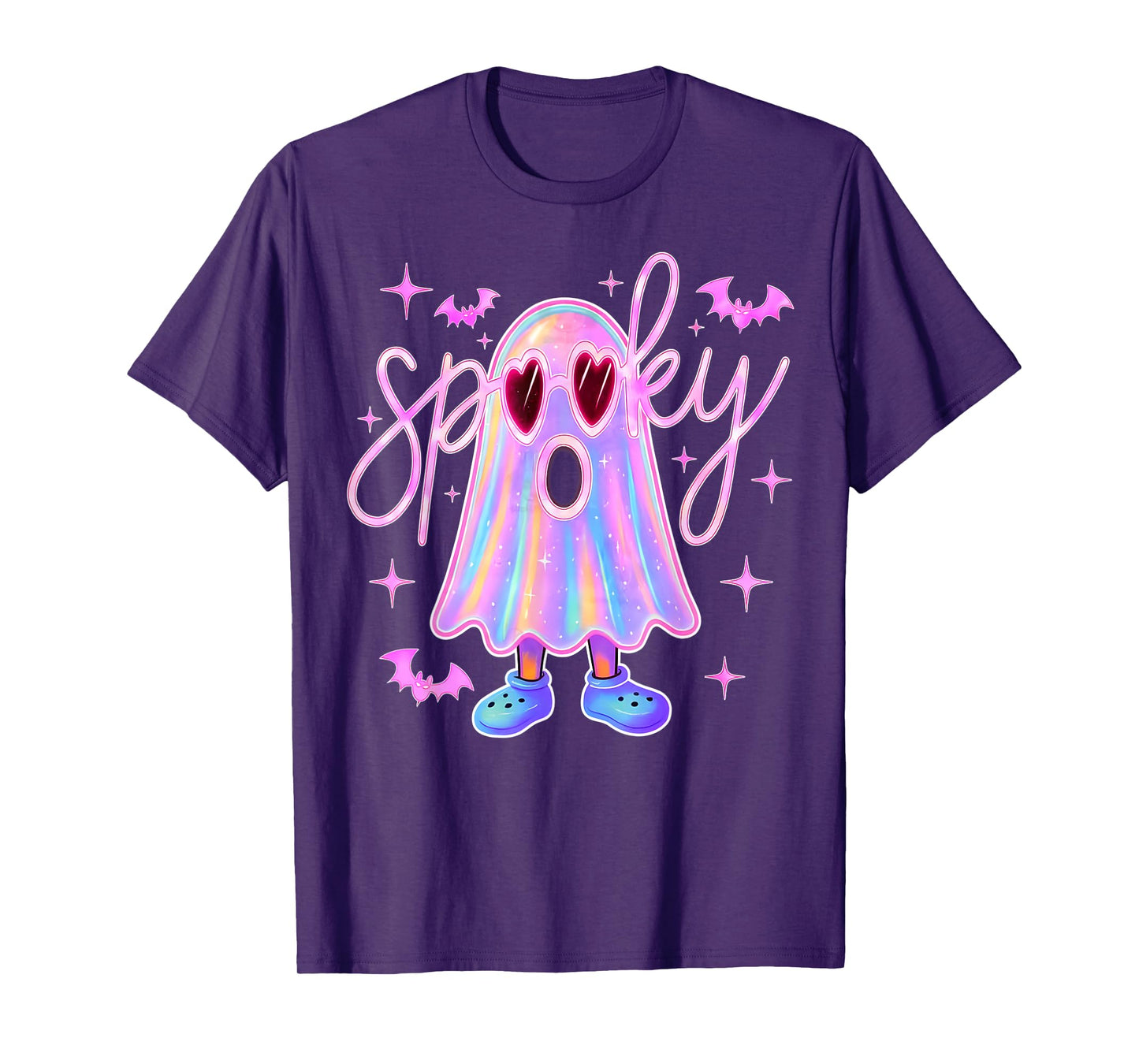 Spooky Funny Boo Ghost Colorful Halloween Men Women Kid T-Shirt