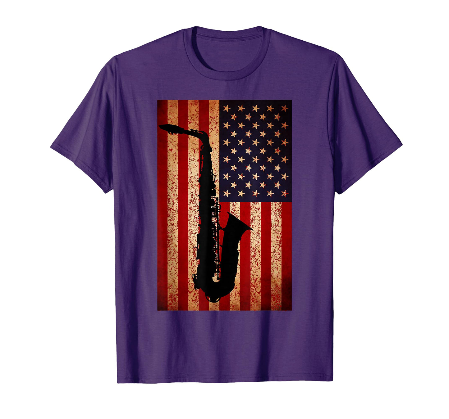 Vintage American Flag Saxophone Funny Sax Music Player Gifts T-Shirt