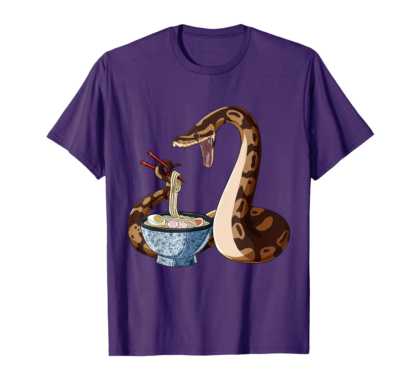 Funny Japanese Anime Snake Eats Ramen King Python T-Shirt