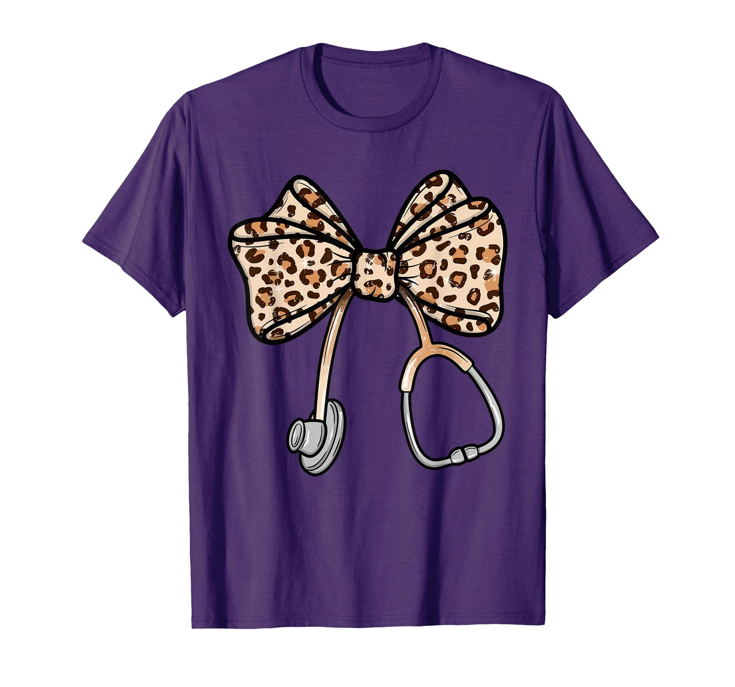 Nurse 2025 Shirt Leopard Nurse Coquette Bow Nurse Day T-Shirt