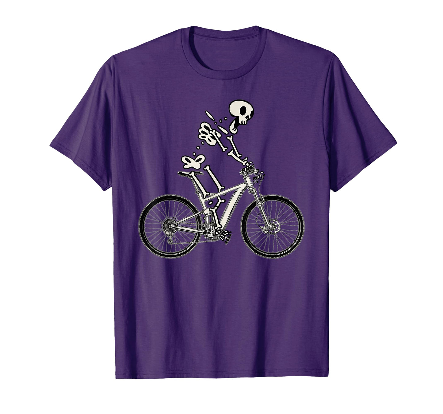 Bike Funny Skeleton On Bicycle Biker Mountain Bike T-Shirt