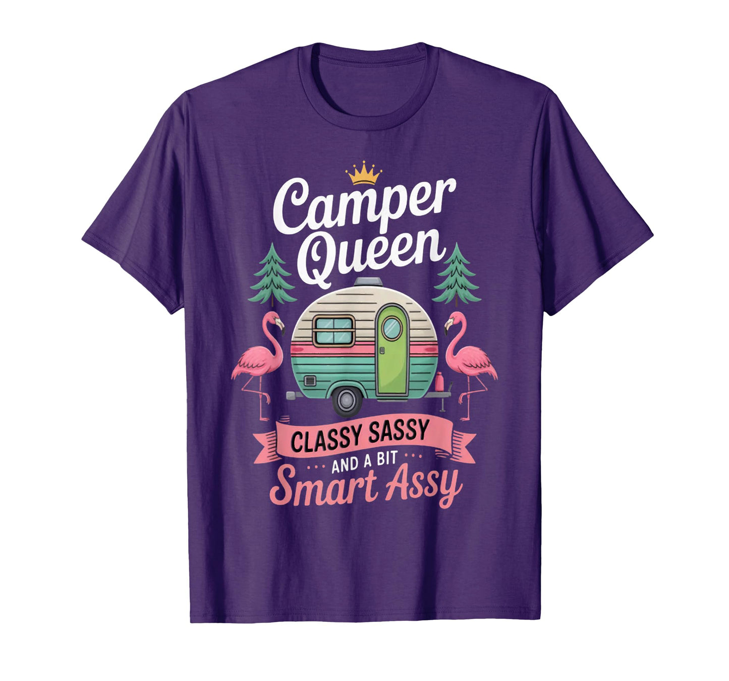 Camper Queen Classy Sassy Smart Funny Women Girls Camping T-Shirt