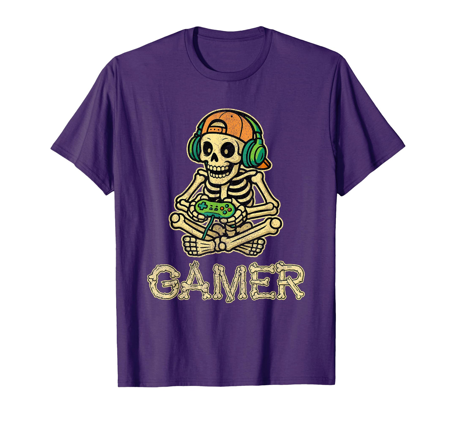 Funny Gamer Skeleton Gamer Teen Boys Video Gaming T-Shirt