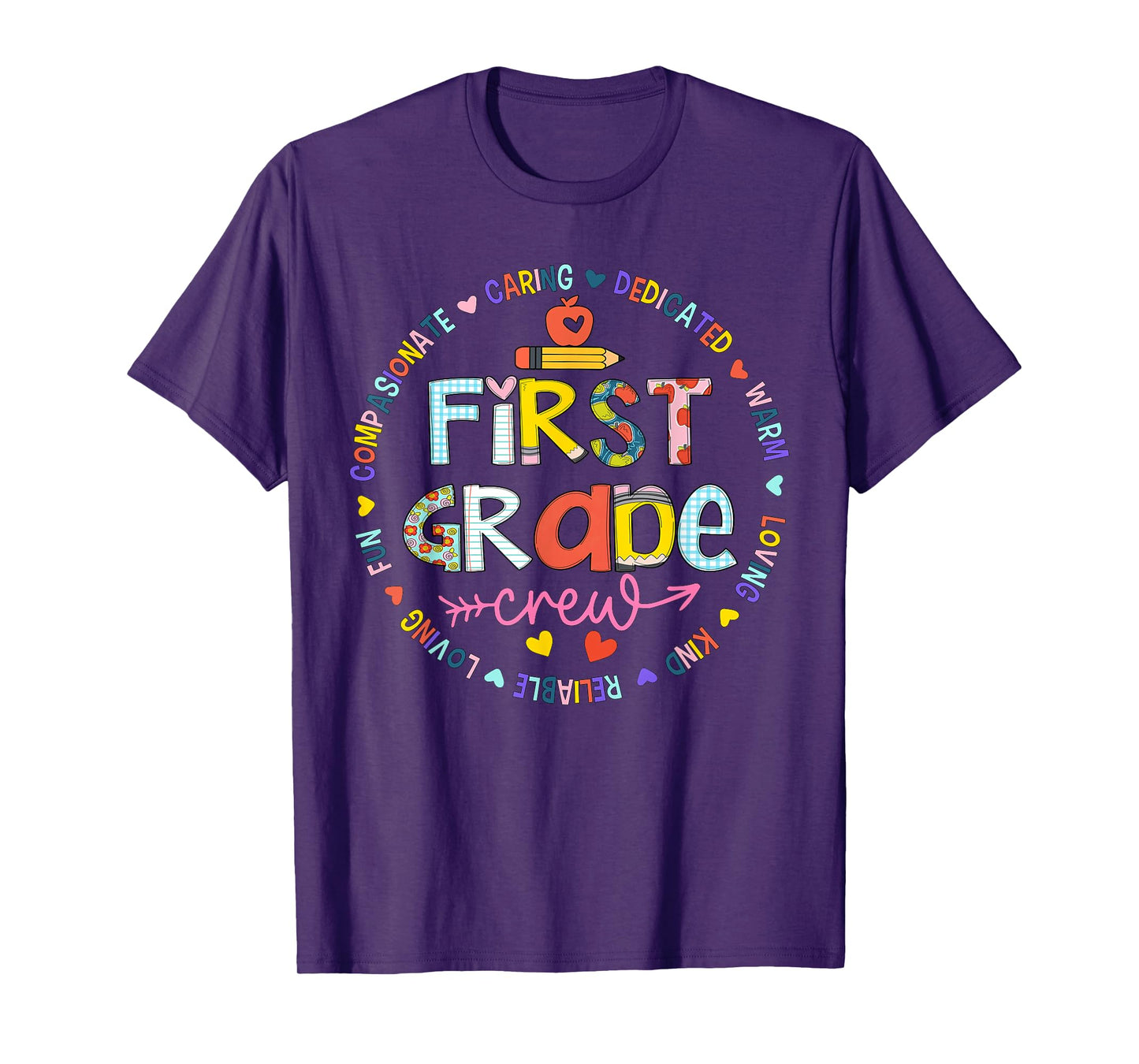 Back to School First Grade Crew Teacher Squad Matching T-Shirt