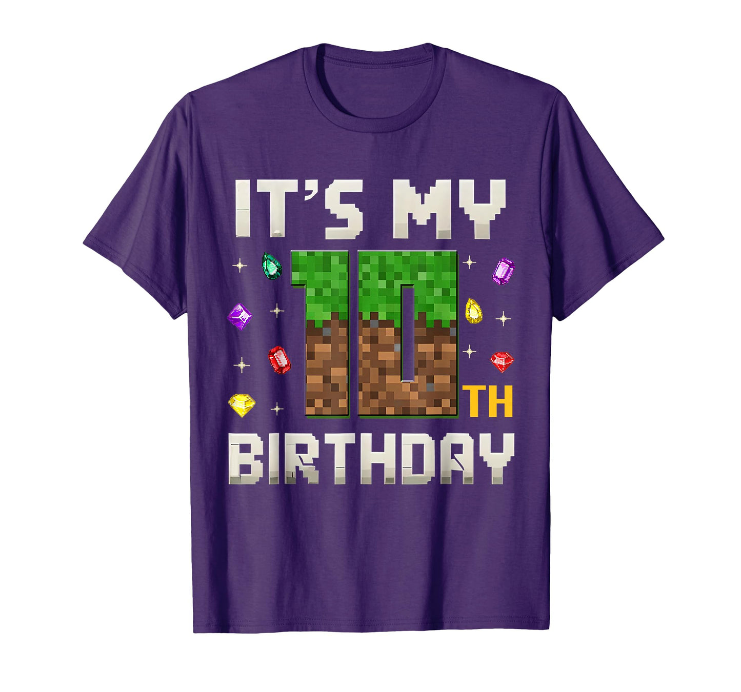 Birthday Boy It's My 10th Birthday Video Gamer Pixel Number T-Shirt