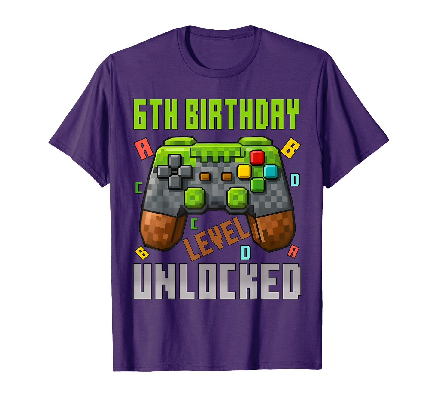 6th Birthday Boy Level 6 Unlocked Birthday Boy 6 Years Old T-Shirt