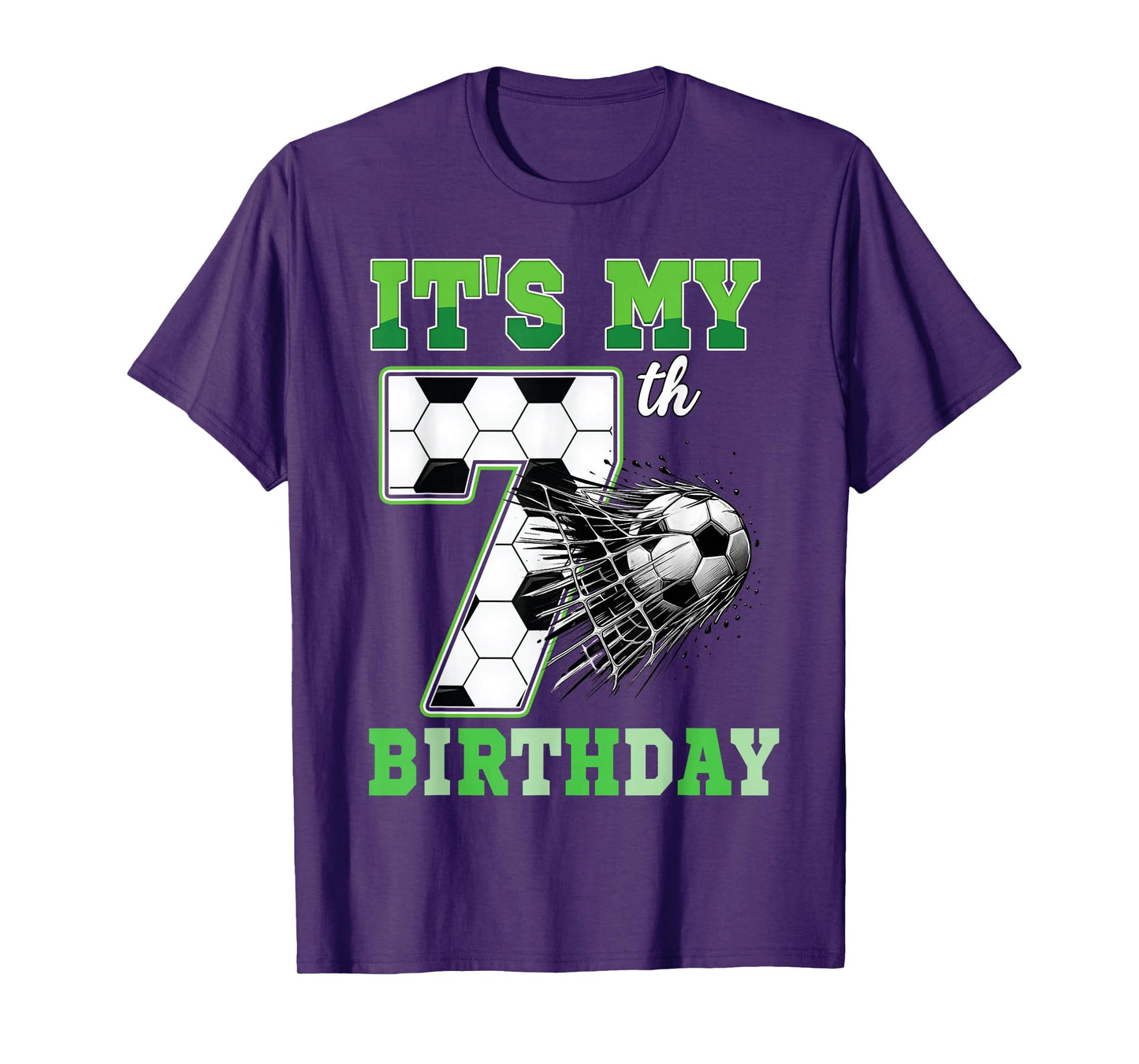 Kids 7 Year Old Birthday It's My 7th Birthday Soccer Ball T-Shirt