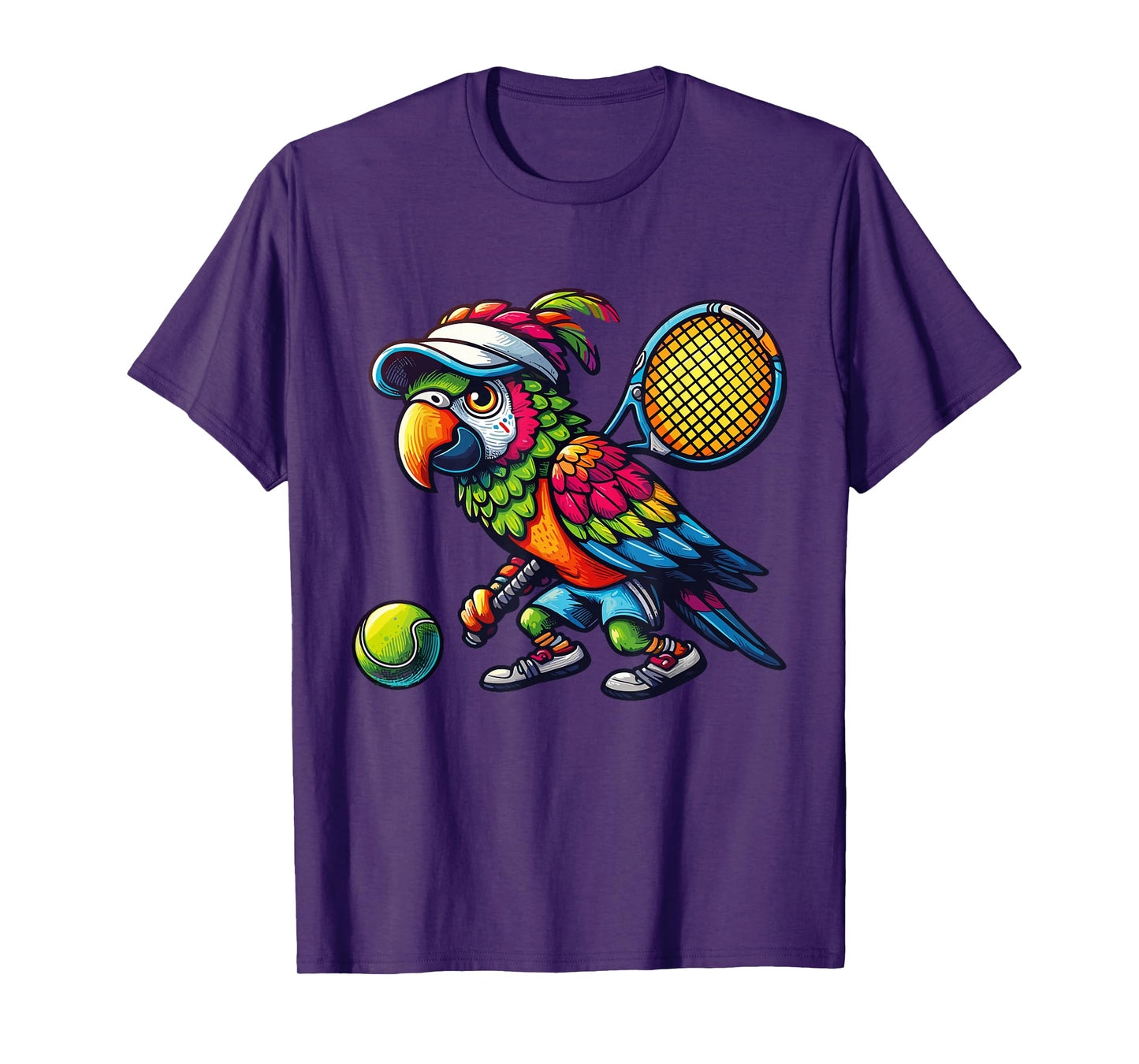 Parrot Tennis Club Animals Sport Tournament Players T-Shirt