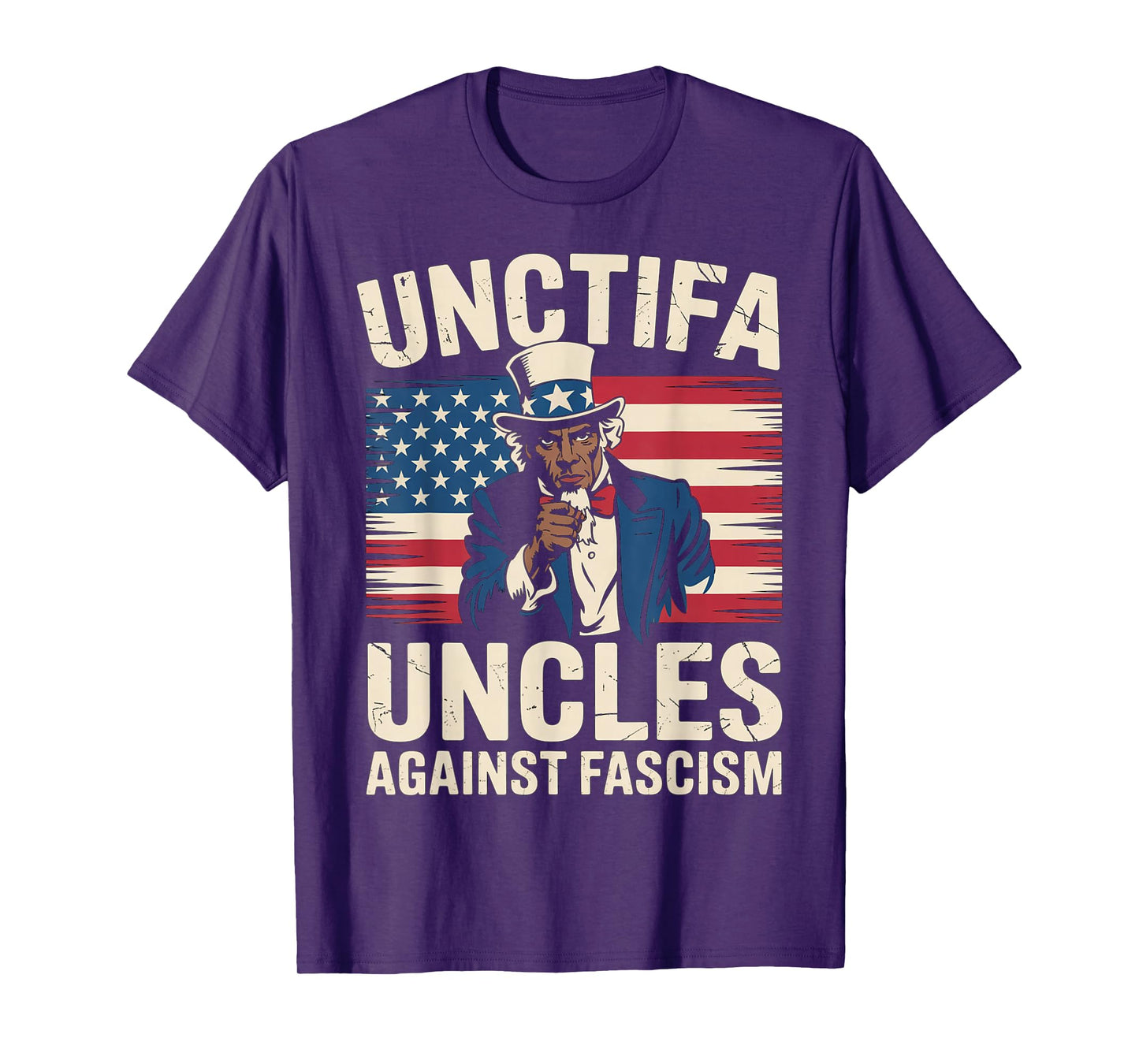 Unctifa Black Uncles Against Fascism Flag Resist No Kings T-Shirt